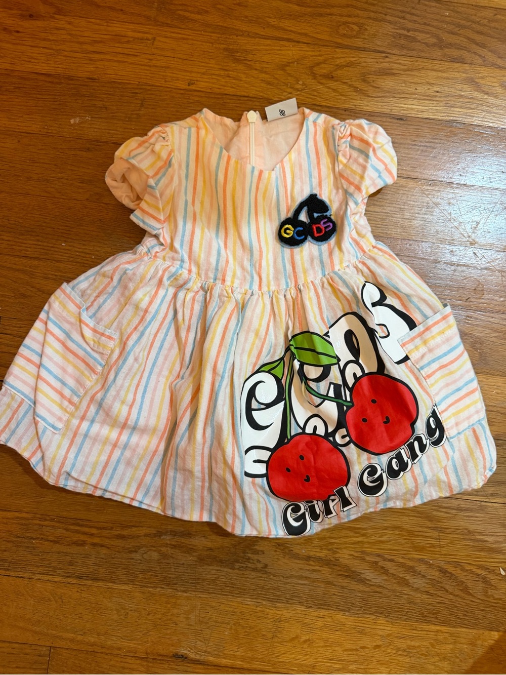 GCDS girls Stripe Cherry Print Dress